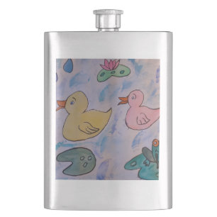 Raindrops on Ducklings Classic Flask