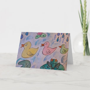 Raindrops on Ducklings Greeting Card