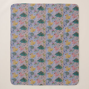 Raindrops on Ducklings Sherpa Blanket