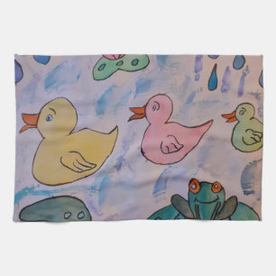 Raindrops on Ducklings Tea Towel