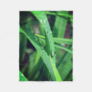 Raindrops on Grass Fleece Blanket