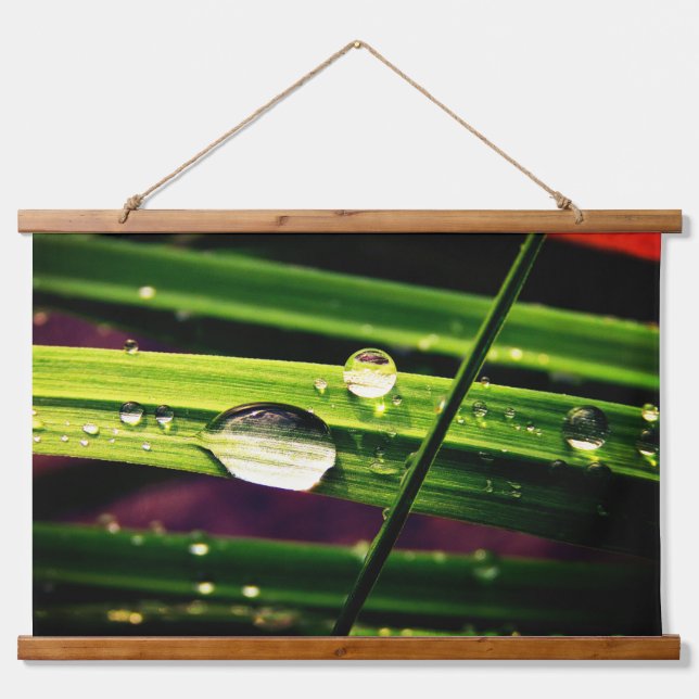 Raindrops on Grass Hanging Tapestry (Front)
