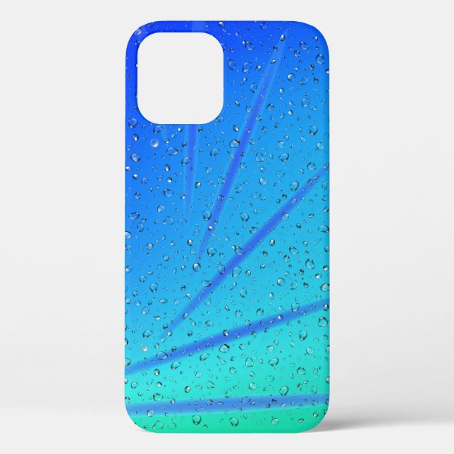 Raindrops On Green & Blue Abstract Case-Mate iPhone Case (Back)