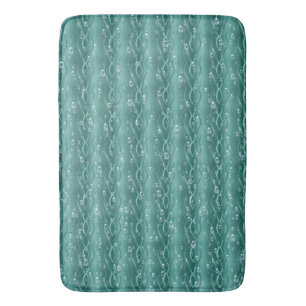 Raindrops on green Metal Bath Mat