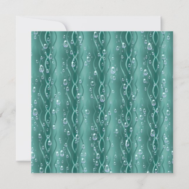 Raindrops on green Metal Card (Front)