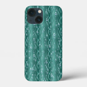 Raindrops on green Metal iPhone 13 Mini Case