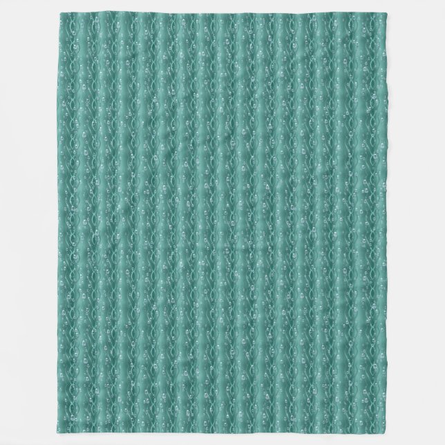 Raindrops on green Metal Fleece Blanket (Front)