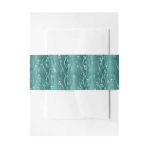 Raindrops on green Metal Invitation Belly Band