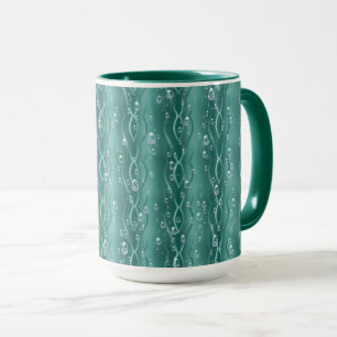Raindrops on green Metal Mug