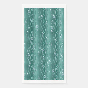 Raindrops on green Metal Napkin