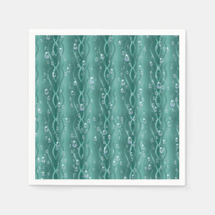 Raindrops on green Metal Napkin
