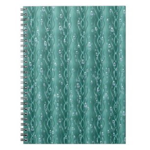 Raindrops on green Metal Notebook