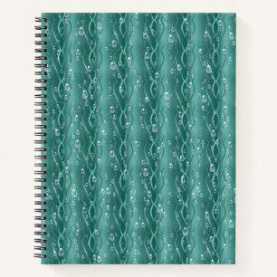 Raindrops on green Metal Notebook
