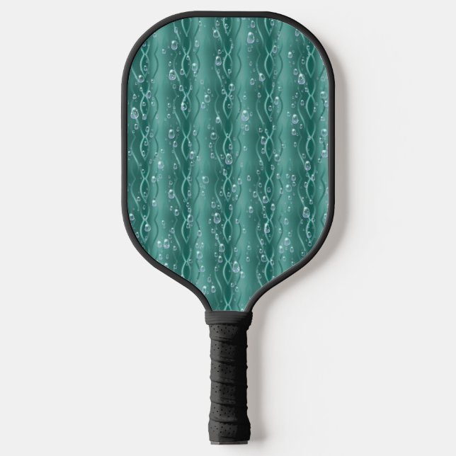 Raindrops on green Metal Pickleball Paddle (Front)
