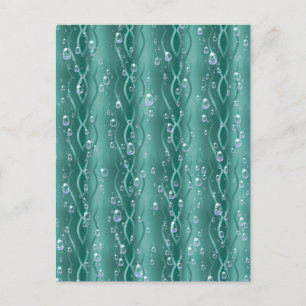 Raindrops on green Metal Postcard