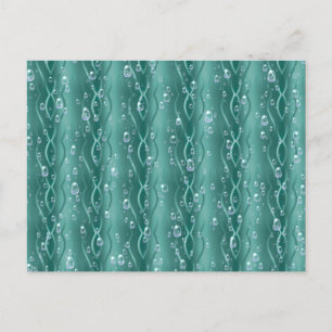 Raindrops on green Metal Postcard