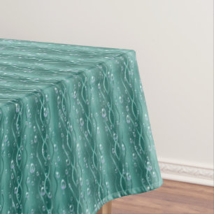 Raindrops on green Metal Tablecloth