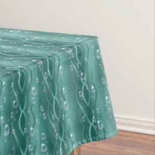 Raindrops on green Metal Tablecloth