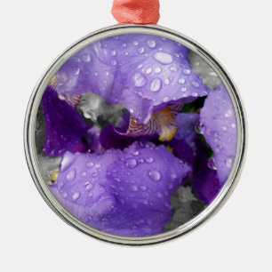 raindrops on iris metal tree decoration