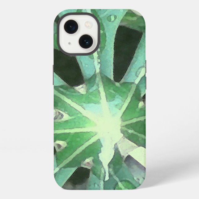 Raindrops on Leaves iPhone Case (Back)
