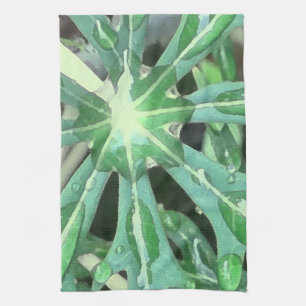 Raindrops on Leaves Tea Towel