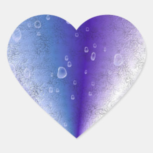 Raindrops on Purple Rainbow Heart Sticker