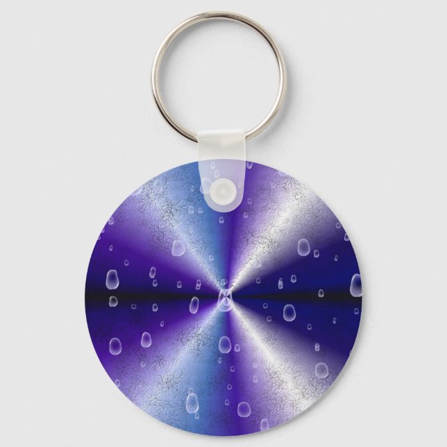 Raindrops on Purple Rainbow Key Ring (Front)