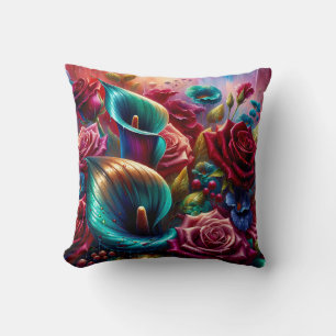 "Raindrops on Roses and Calla Lilies" Cushion