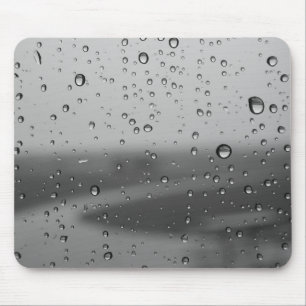 Raindrops On Silver Background Mouse Mat