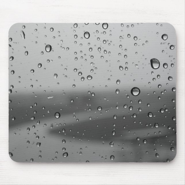 Raindrops On Silver Background Mouse Mat (Front)