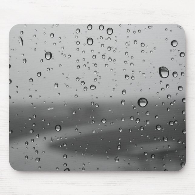 Raindrops On Silver Background Mouse Mat (Front)