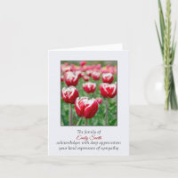 Raindrops on Tulips Sympathy Thank You