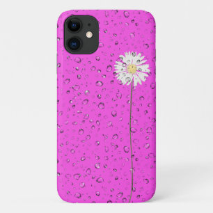raindrops on white daisy iPhone 11 case