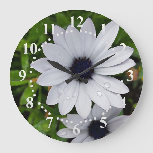 raindrops on white large clock (Front)