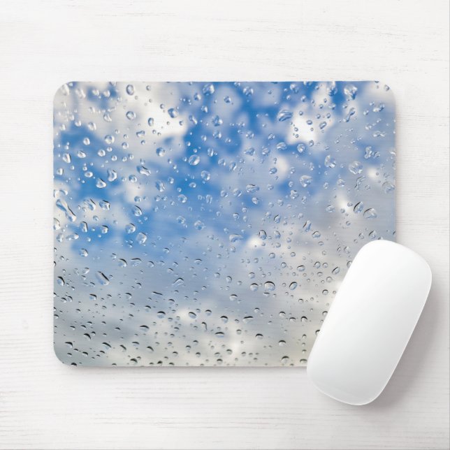 Raindrops On Window Mouse Mat (With Mouse)