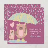 Raindrops Puddles Mama & Baby Bear Custom Shower