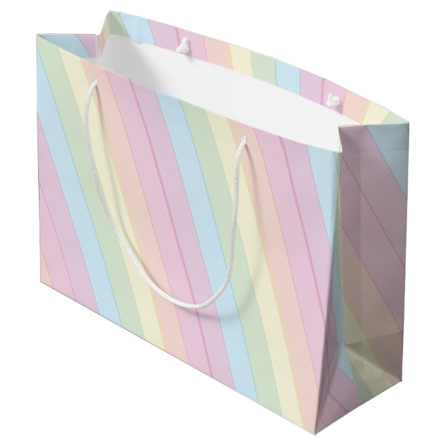 Raindrops Rainbow Baby Shower Large Gift Bag (Back Angled)