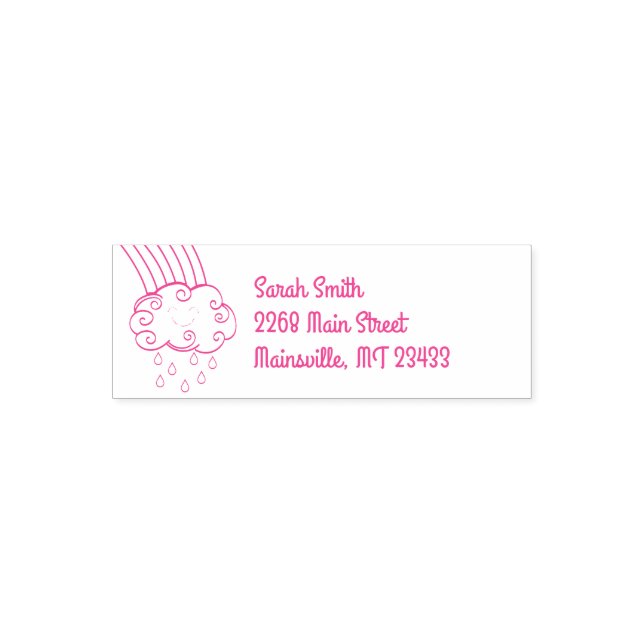 Raindrops Rainbow Baby Shower Self-inking Stamp (Design)