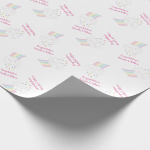 Raindrops Rainbow Baby Shower Wrapping Paper