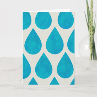 Raindrops/Teardrops Pattern Watercolor Greeting  Card