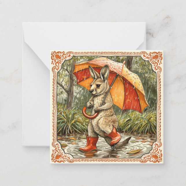Raindrops & Warm Wishes: Kangaroo Card (Front)