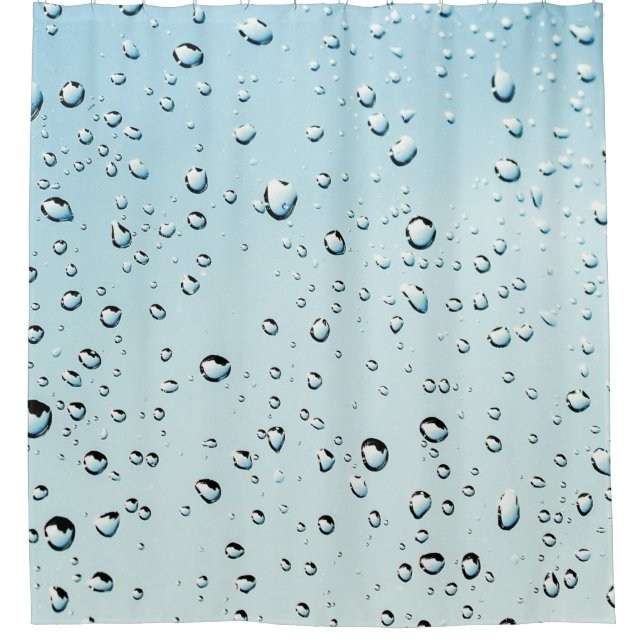 Raindrops Water Photo Shower Curtain (Front)