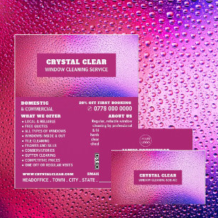 Raindrops, Window Cleaner, Cleaning Service Business Card