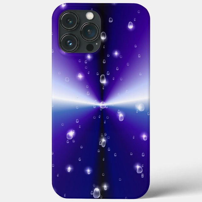Raindrops with Stars on Purple Blue Black Rainbow Case-Mate iPhone Case (Back)