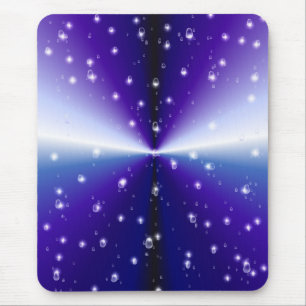 Raindrops with Stars on Purple Blue Black Rainbow Mouse Mat