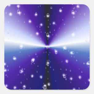 Raindrops with Stars on Purple Blue Black Rainbow Square Sticker