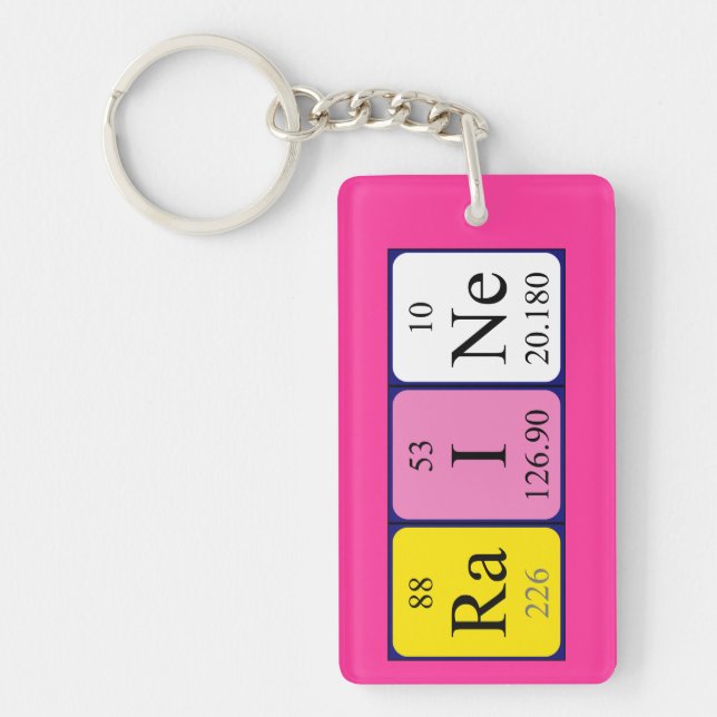 Raine periodic table name keyring (Front)