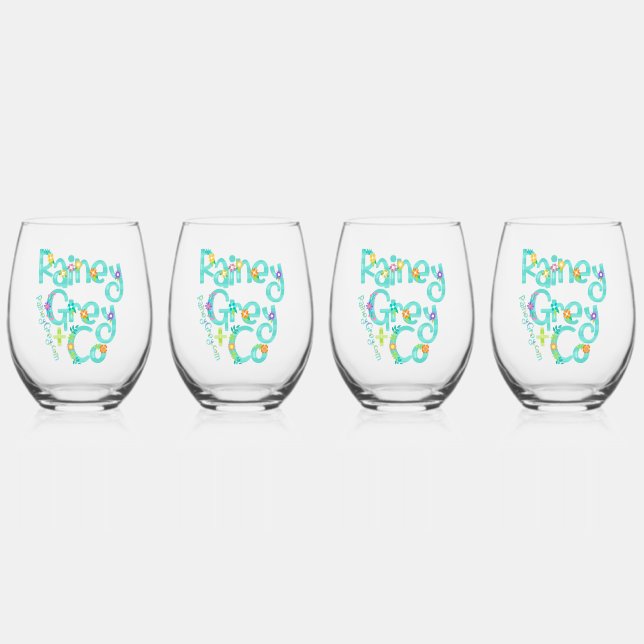 RAINEY GREY + CO [logo 6] Stemless Wine Glass (Front)