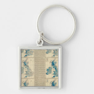 Rainfall, temperature, British Isles Key Ring