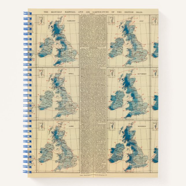 Rainfall, temperature, British Isles Notebook (Front)